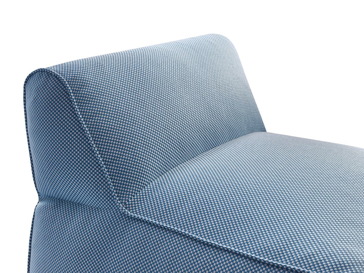 Chaise longue zonder armleuningen voor de modulaire tuinbank RIVIERA in gemêleerde stof