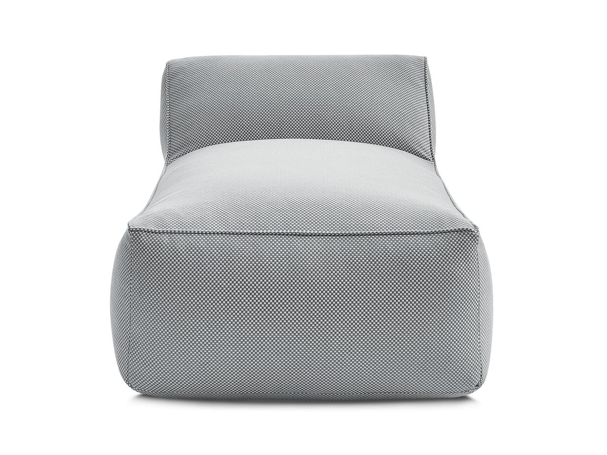 Chaise longue zonder armleuningen voor de modulaire tuinbank RIVIERA in gemêleerde stof