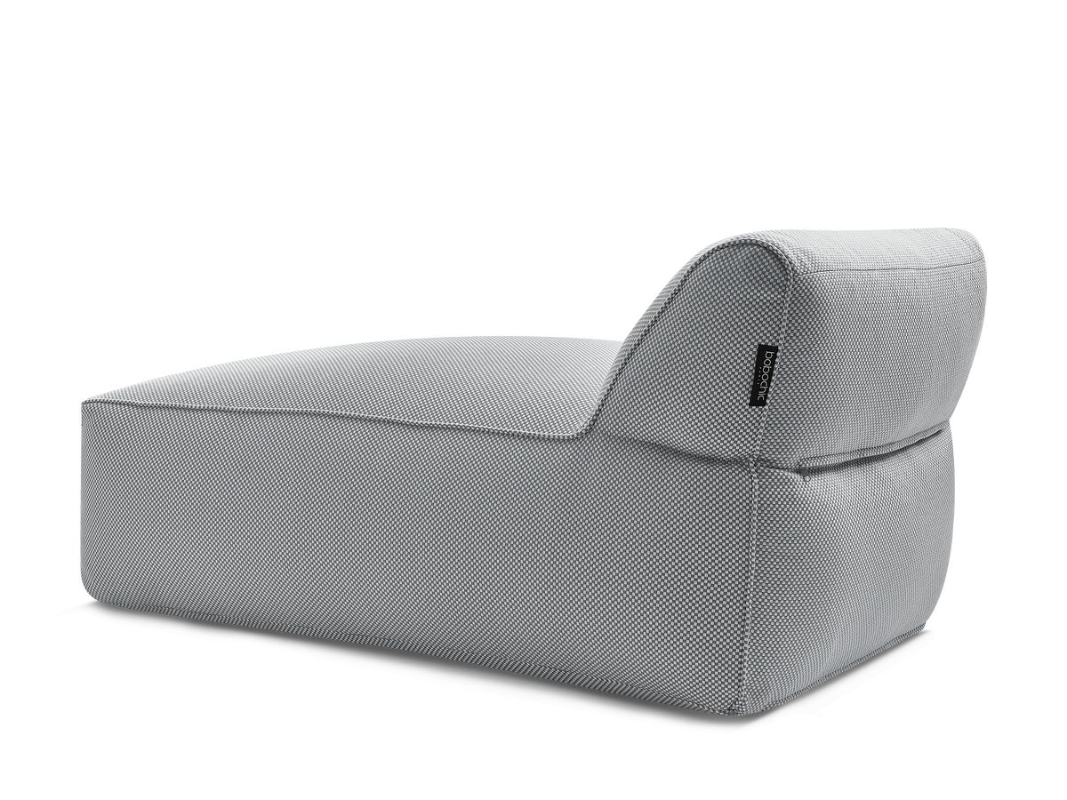 Chaise longue zonder armleuningen voor de modulaire tuinbank RIVIERA in gemêleerde stof