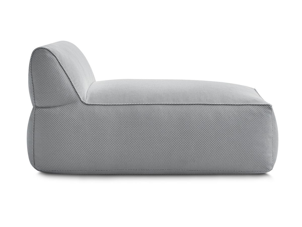 Chaise longue zonder armleuningen voor de modulaire tuinbank RIVIERA in gemêleerde stof