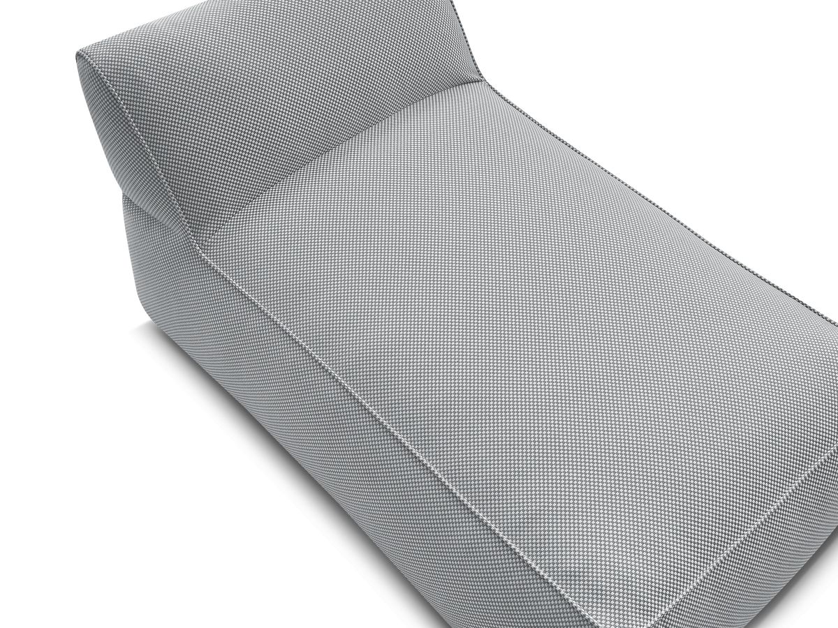 Chaise longue zonder armleuningen voor de modulaire tuinbank RIVIERA in gemêleerde stof