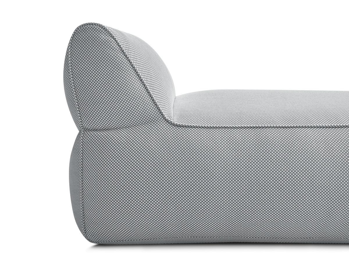 Chaise longue zonder armleuningen voor de modulaire tuinbank RIVIERA in gemêleerde stof