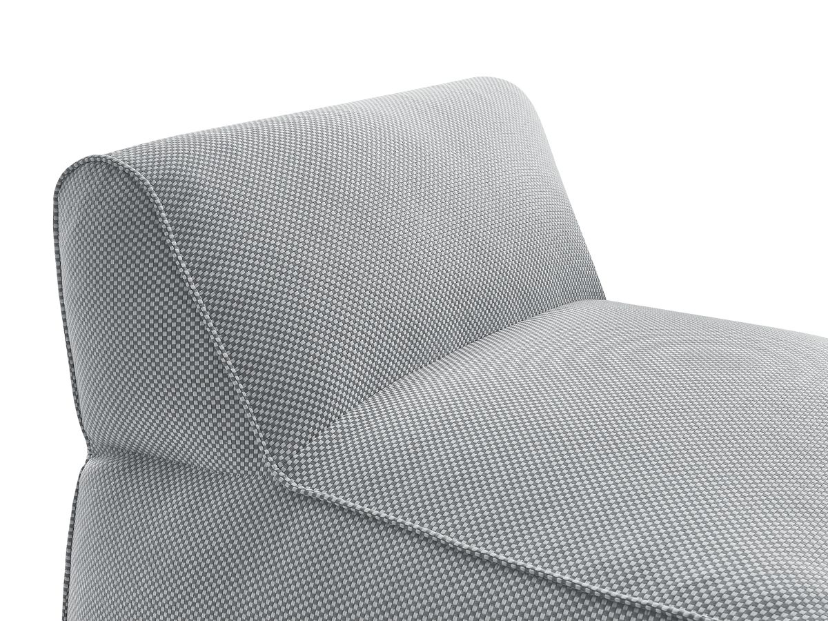 Chaise longue zonder armleuningen voor de modulaire tuinbank RIVIERA in gemêleerde stof