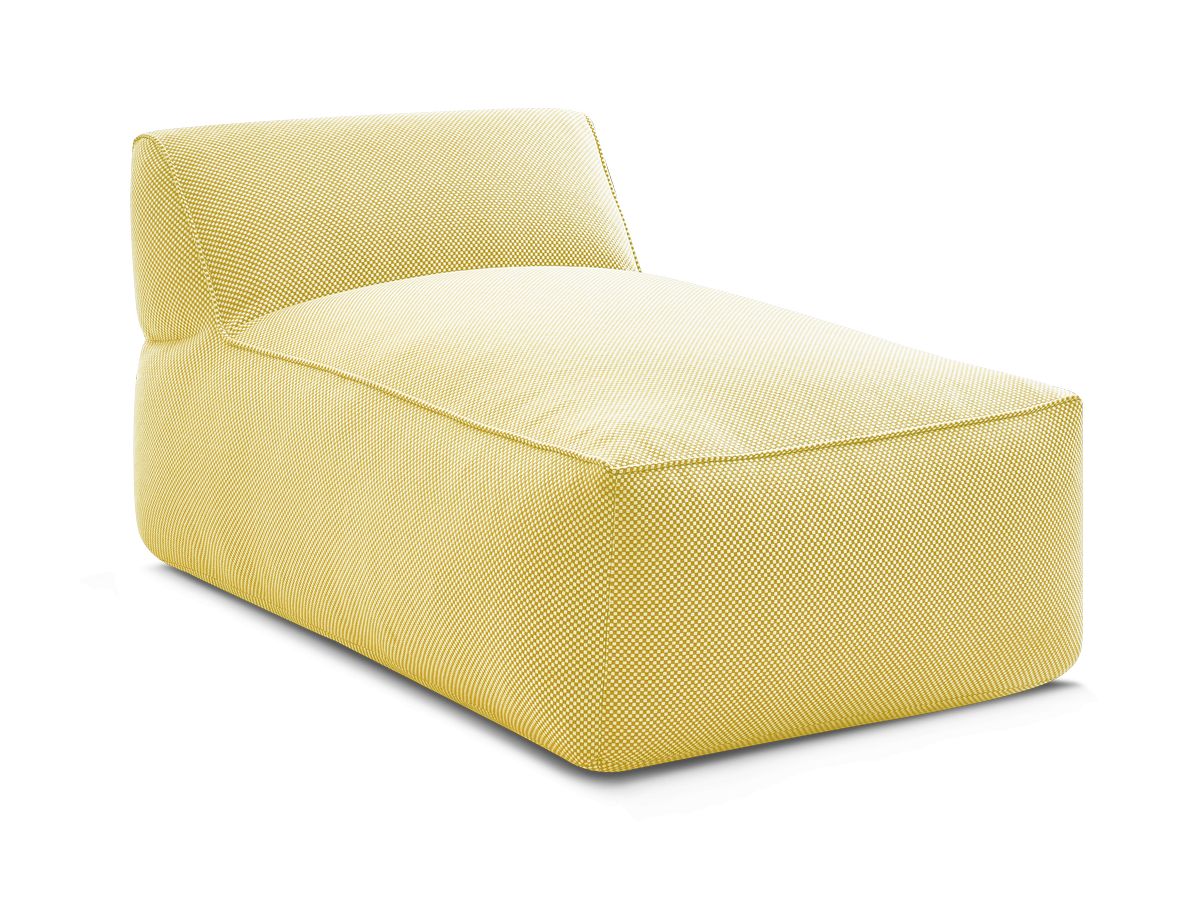 Chaise longue zonder armleuningen voor de modulaire tuinbank RIVIERA in gemêleerde stof