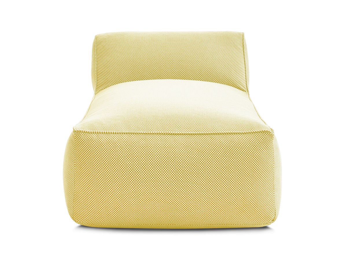Chaise longue zonder armleuningen voor de modulaire tuinbank RIVIERA in gemêleerde stof