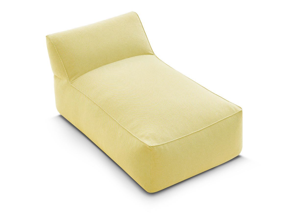 Chaise longue zonder armleuningen voor de modulaire tuinbank RIVIERA in gemêleerde stof