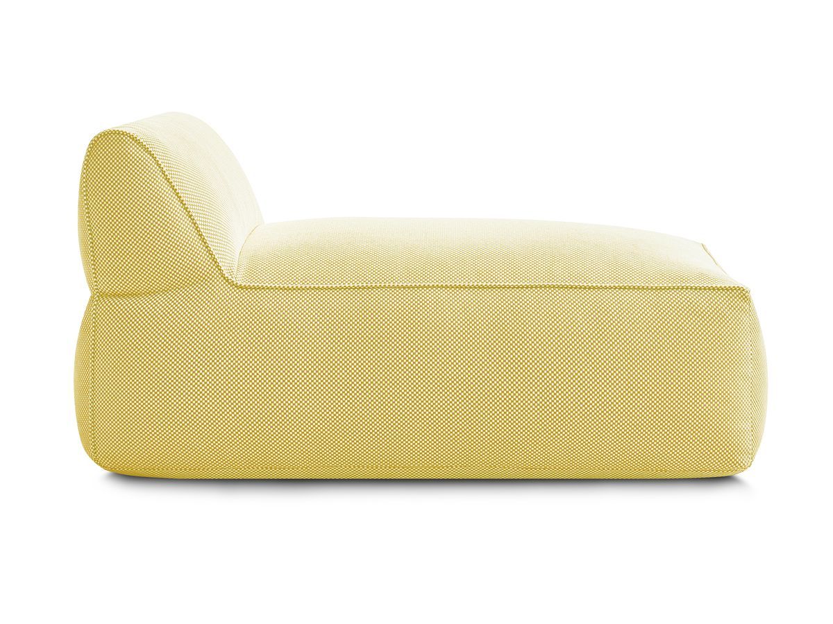 Chaise longue zonder armleuningen voor de modulaire tuinbank RIVIERA in gemêleerde stof