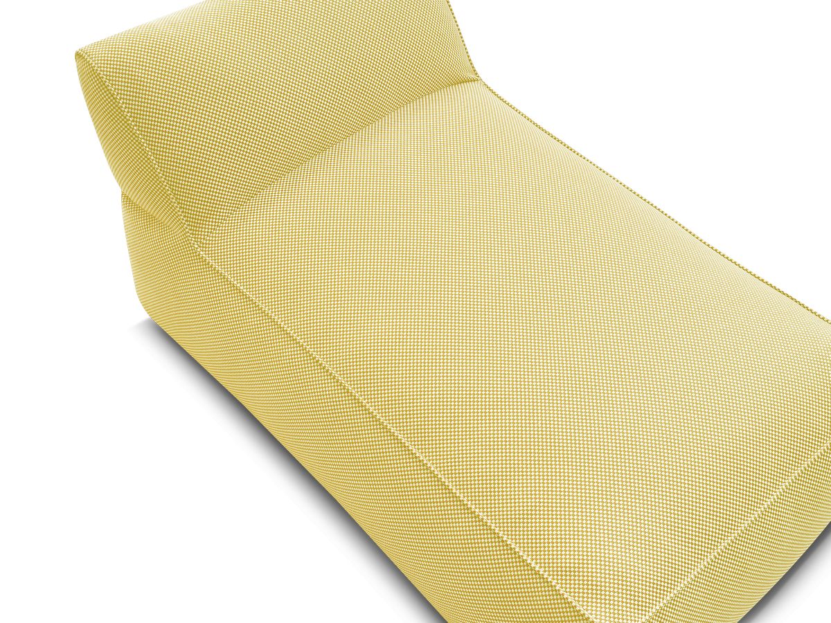 Chaise longue zonder armleuningen voor de modulaire tuinbank RIVIERA in gemêleerde stof