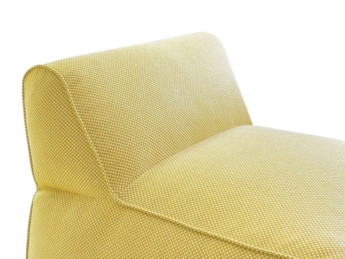 Chaise longue zonder armleuningen voor de modulaire tuinbank RIVIERA in gemêleerde stof