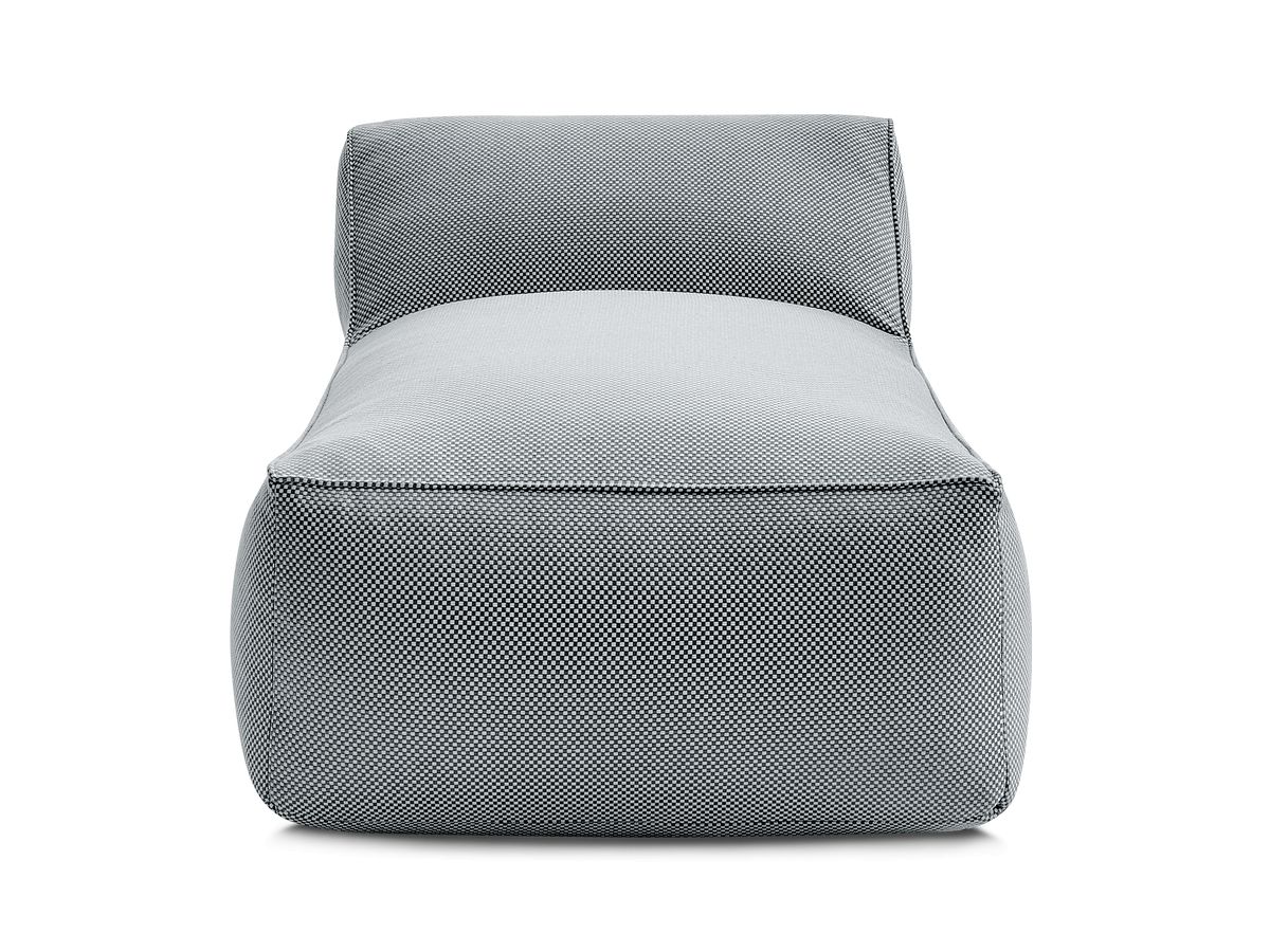 Chaise longue zonder armleuningen voor de modulaire tuinbank RIVIERA in gemêleerde stof