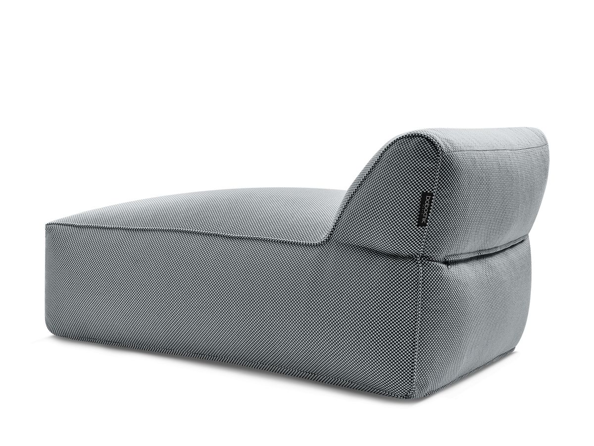 Chaise longue zonder armleuningen voor de modulaire tuinbank RIVIERA in gemêleerde stof