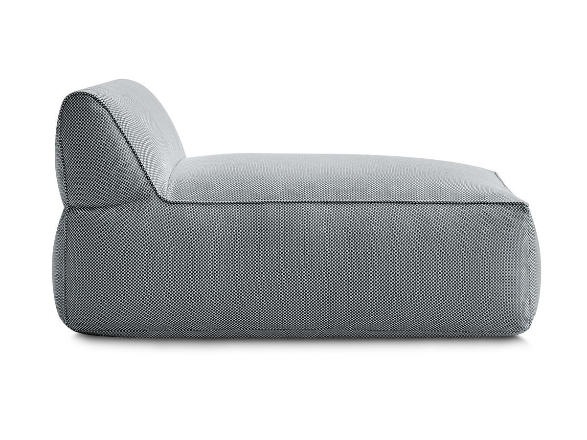 Chaise longue zonder armleuningen voor de modulaire tuinbank RIVIERA in gemêleerde stof