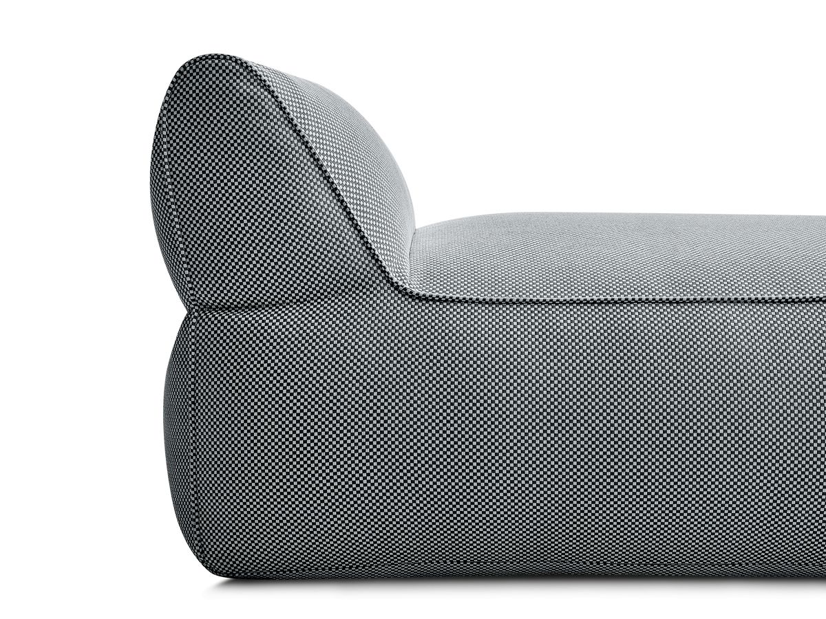 Chaise longue zonder armleuningen voor de modulaire tuinbank RIVIERA in gemêleerde stof