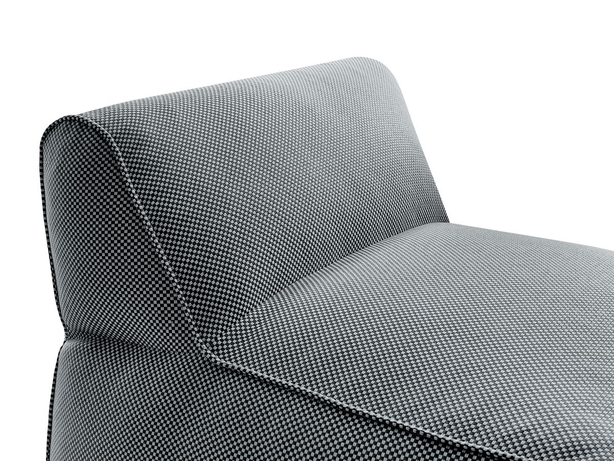 Chaise longue zonder armleuningen voor de modulaire tuinbank RIVIERA in gemêleerde stof