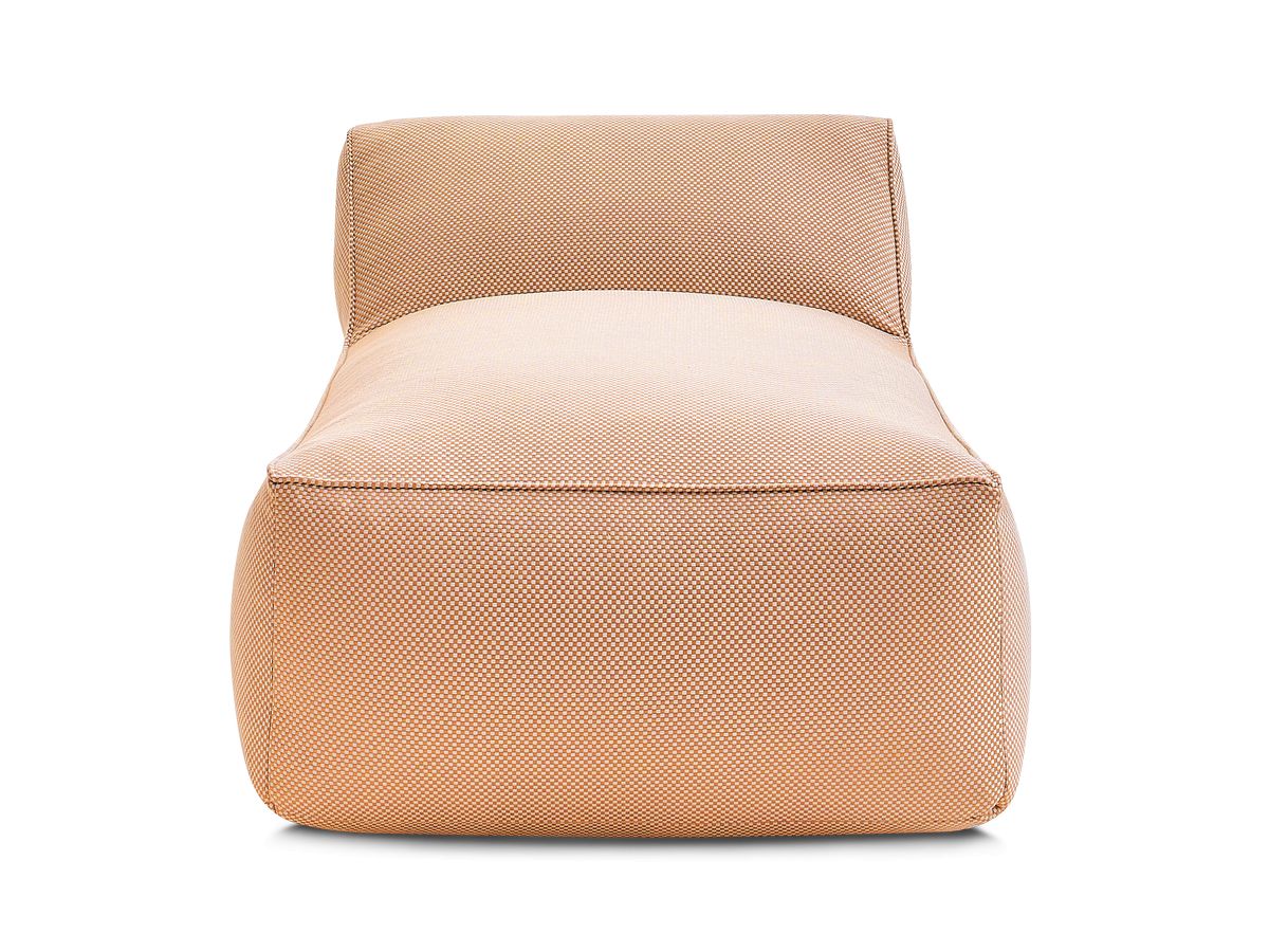 Chaise longue zonder armleuningen voor de modulaire tuinbank RIVIERA in gemêleerde stof