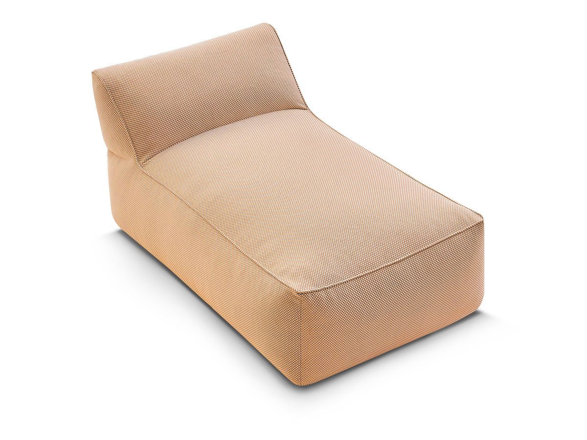 Chaise longue zonder armleuningen voor de modulaire tuinbank RIVIERA in gemêleerde stof