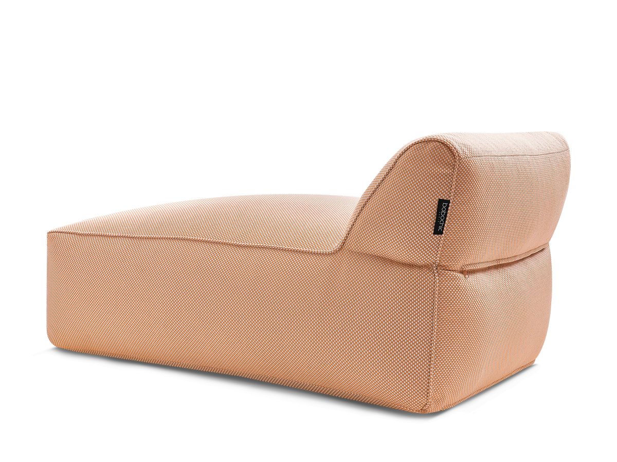 Chaise longue zonder armleuningen voor de modulaire tuinbank RIVIERA in gemêleerde stof