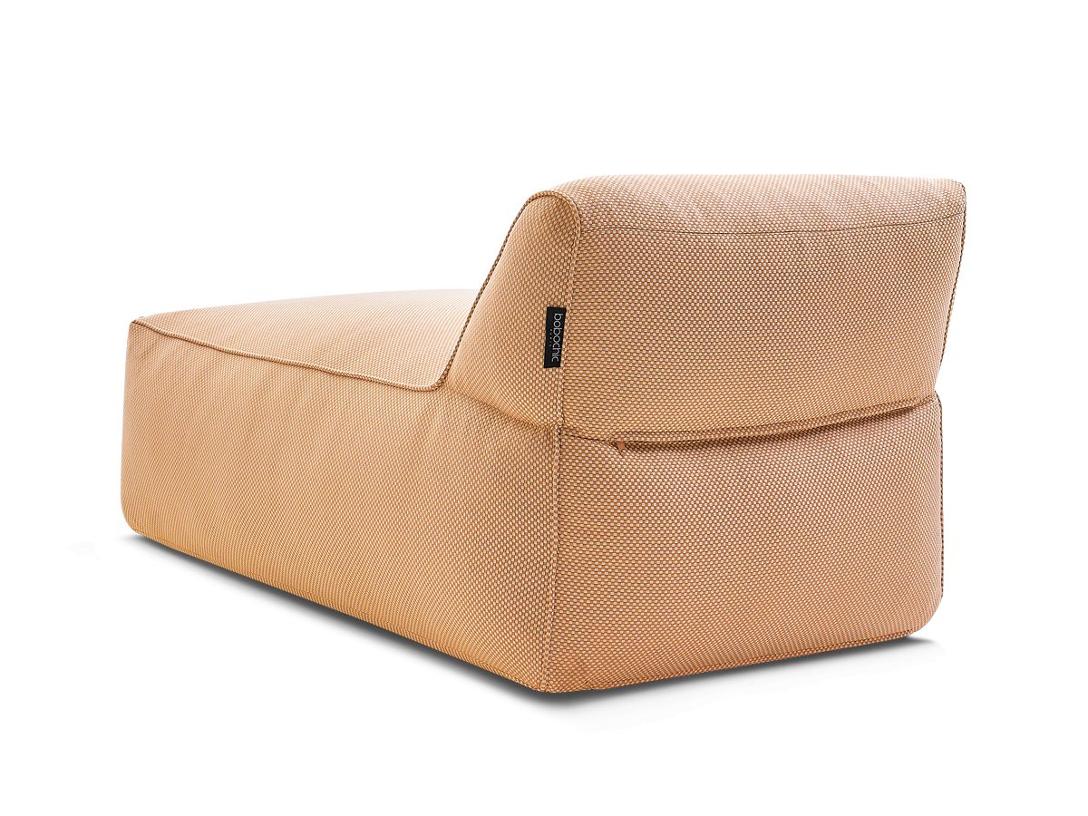 Chaise longue zonder armleuningen voor de modulaire tuinbank RIVIERA in gemêleerde stof