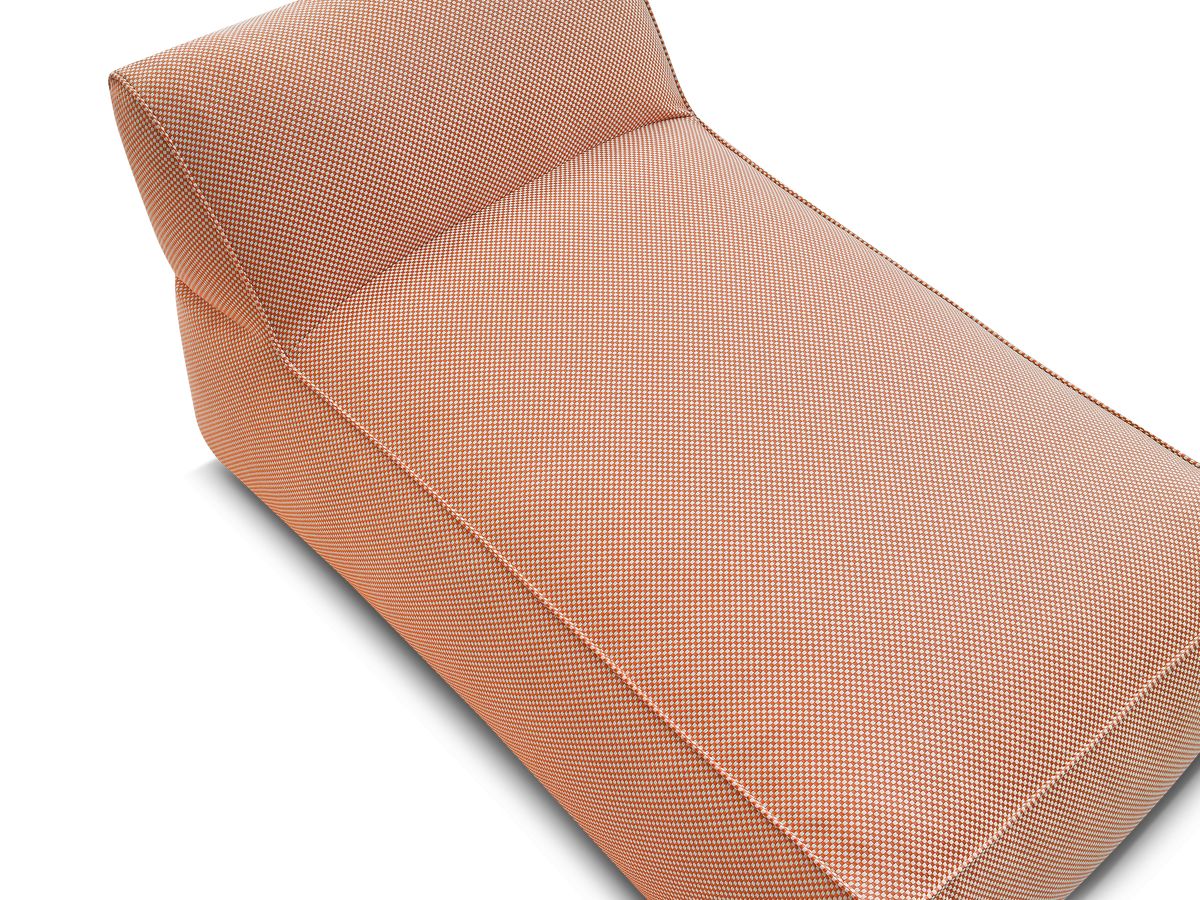 Chaise longue zonder armleuningen voor de modulaire tuinbank RIVIERA in gemêleerde stof