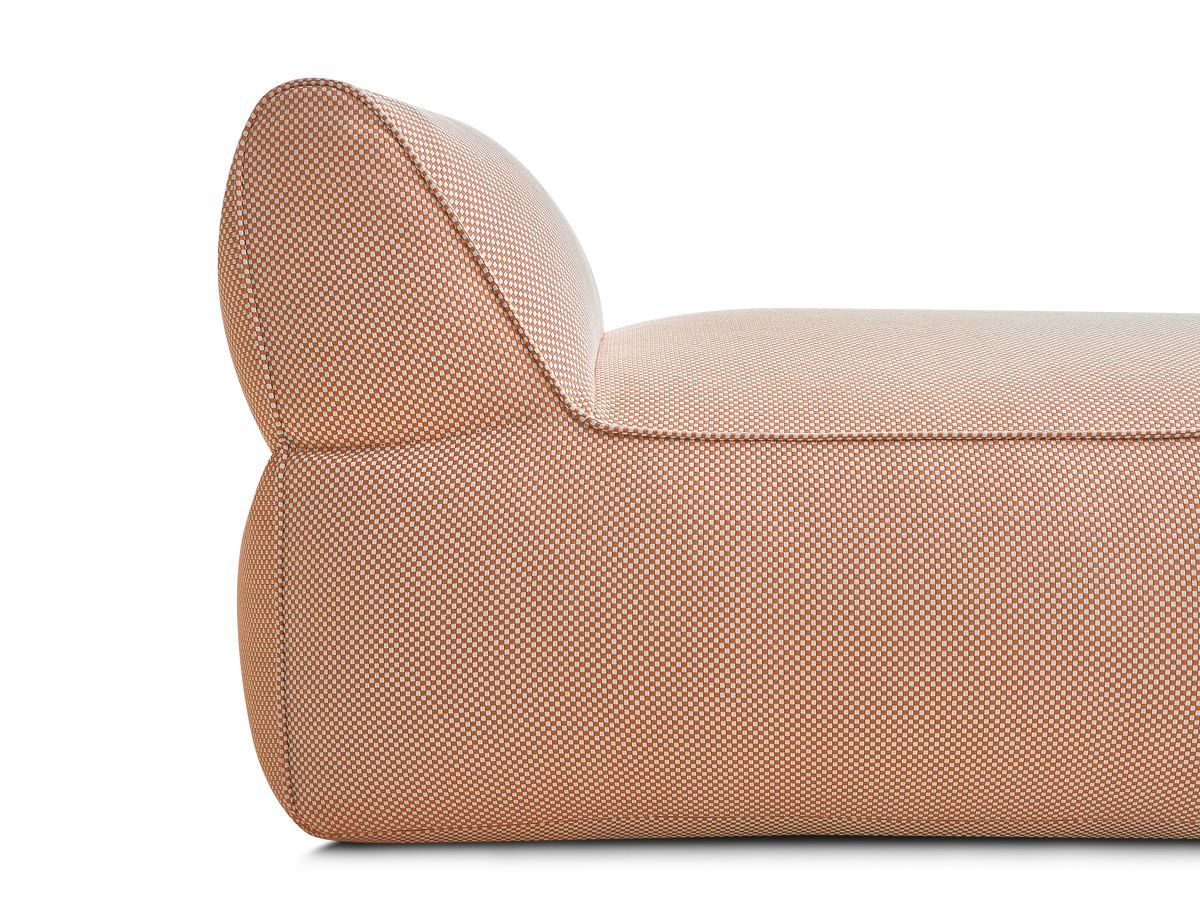 Chaise longue zonder armleuningen voor de modulaire tuinbank RIVIERA in gemêleerde stof