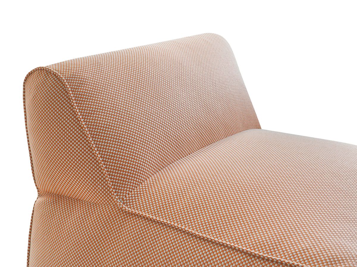 Chaise longue zonder armleuningen voor de modulaire tuinbank RIVIERA in gemêleerde stof