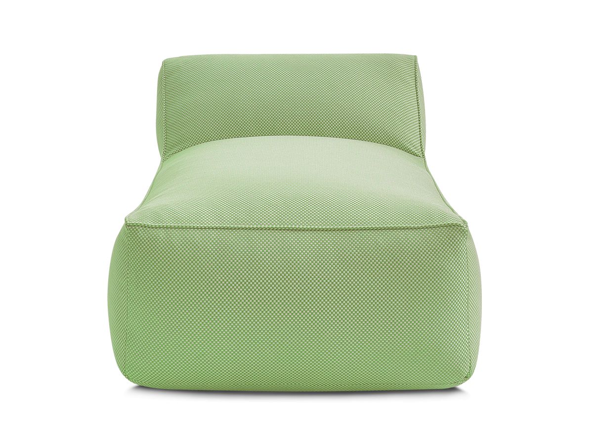 Chaise longue zonder armleuningen voor de modulaire tuinbank RIVIERA in gemêleerde stof
