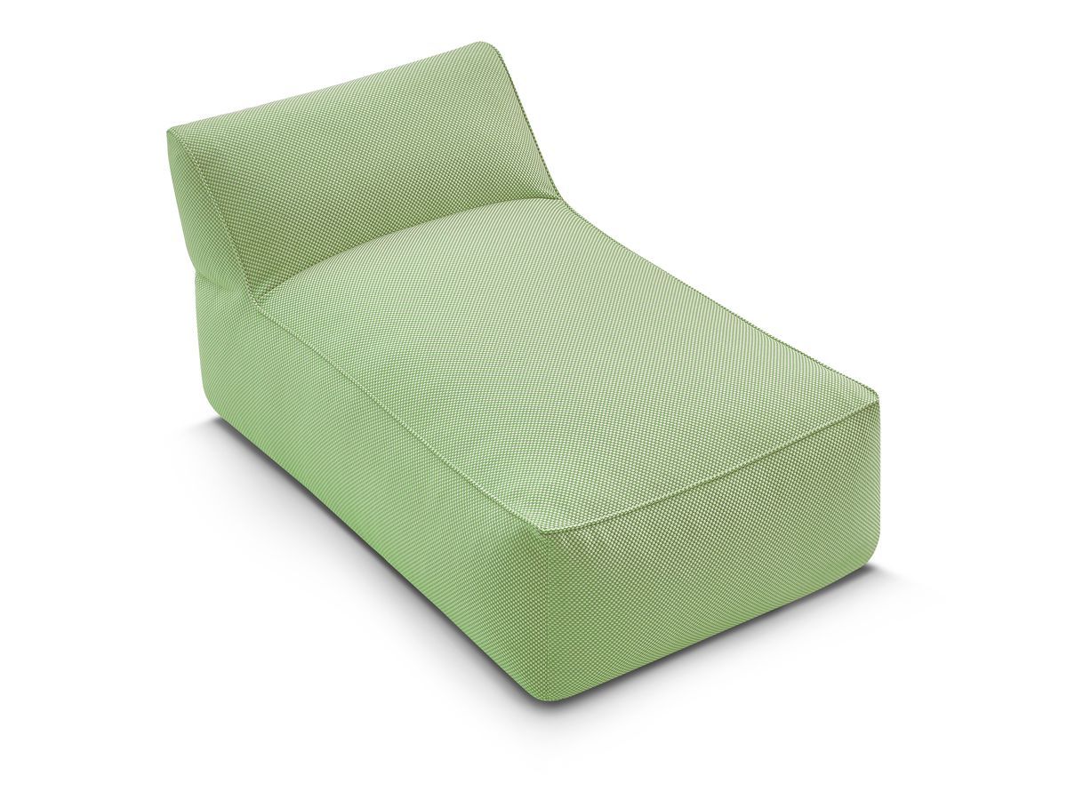 Chaise longue zonder armleuningen voor de modulaire tuinbank RIVIERA in gemêleerde stof