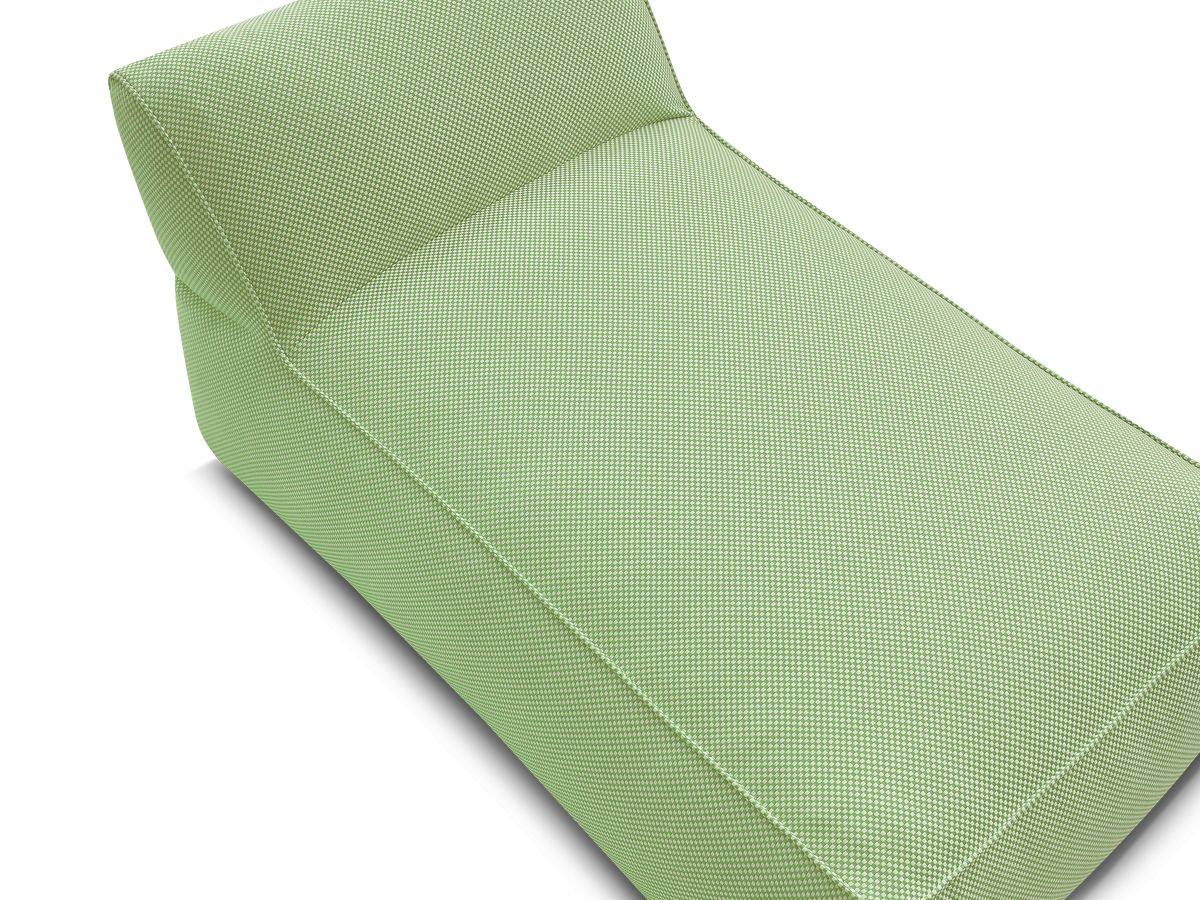 Chaise longue zonder armleuningen voor de modulaire tuinbank RIVIERA in gemêleerde stof