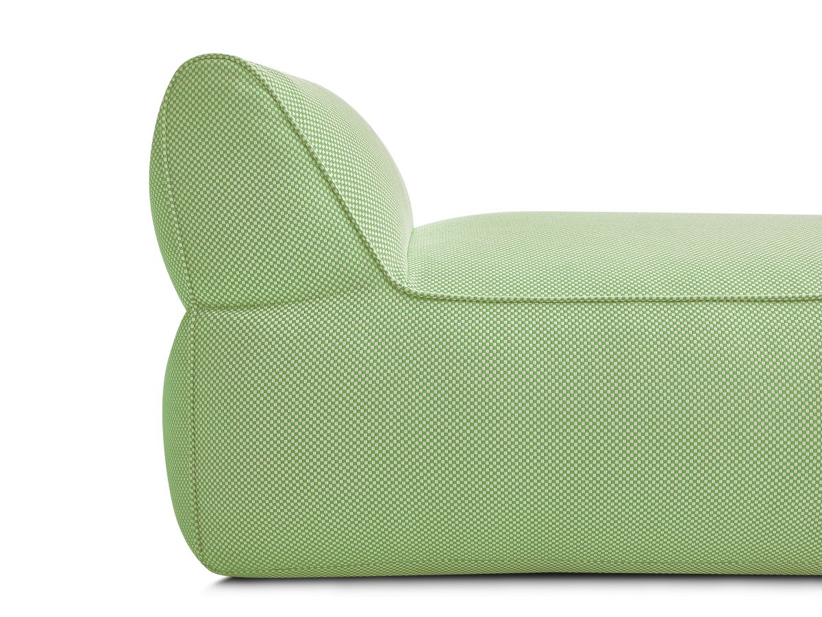 Chaise longue zonder armleuningen voor de modulaire tuinbank RIVIERA in gemêleerde stof