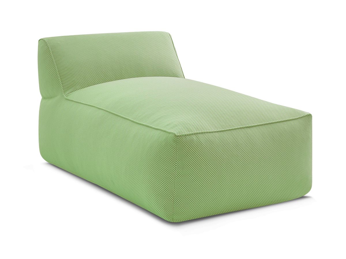 Chaise longue zonder armleuningen voor de modulaire tuinbank RIVIERA in gemêleerde stof