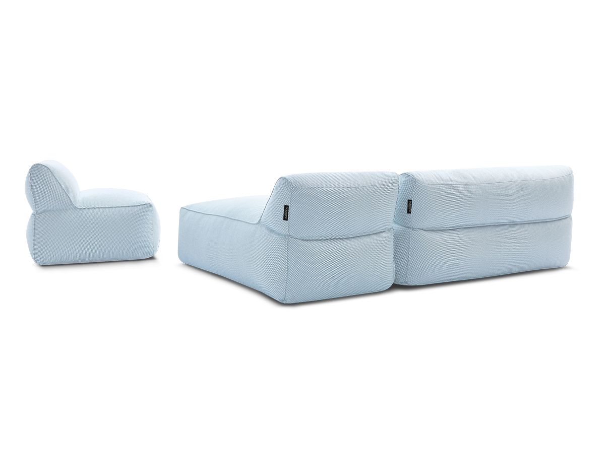 Canapé de jardin modulable RIVIERA chiné bleu clair — vue 5