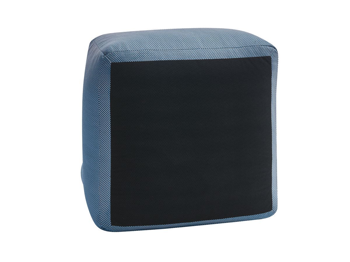 Modulaire tuinbank RIVIERA in gemêleerde stof met 1 eenpersoonsfauteuil, 1 tweepersoonsfauteuil, 1 chaise longue en 1 poef