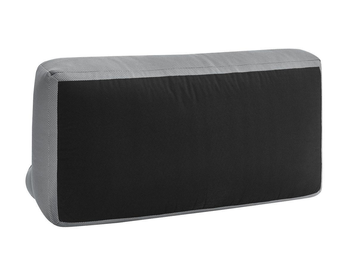 Modulaire tuinbank RIVIERA in gemêleerde stof met 1 eenpersoonsfauteuil, 1 tweepersoonsfauteuil, 1 chaise longue en 1 poef