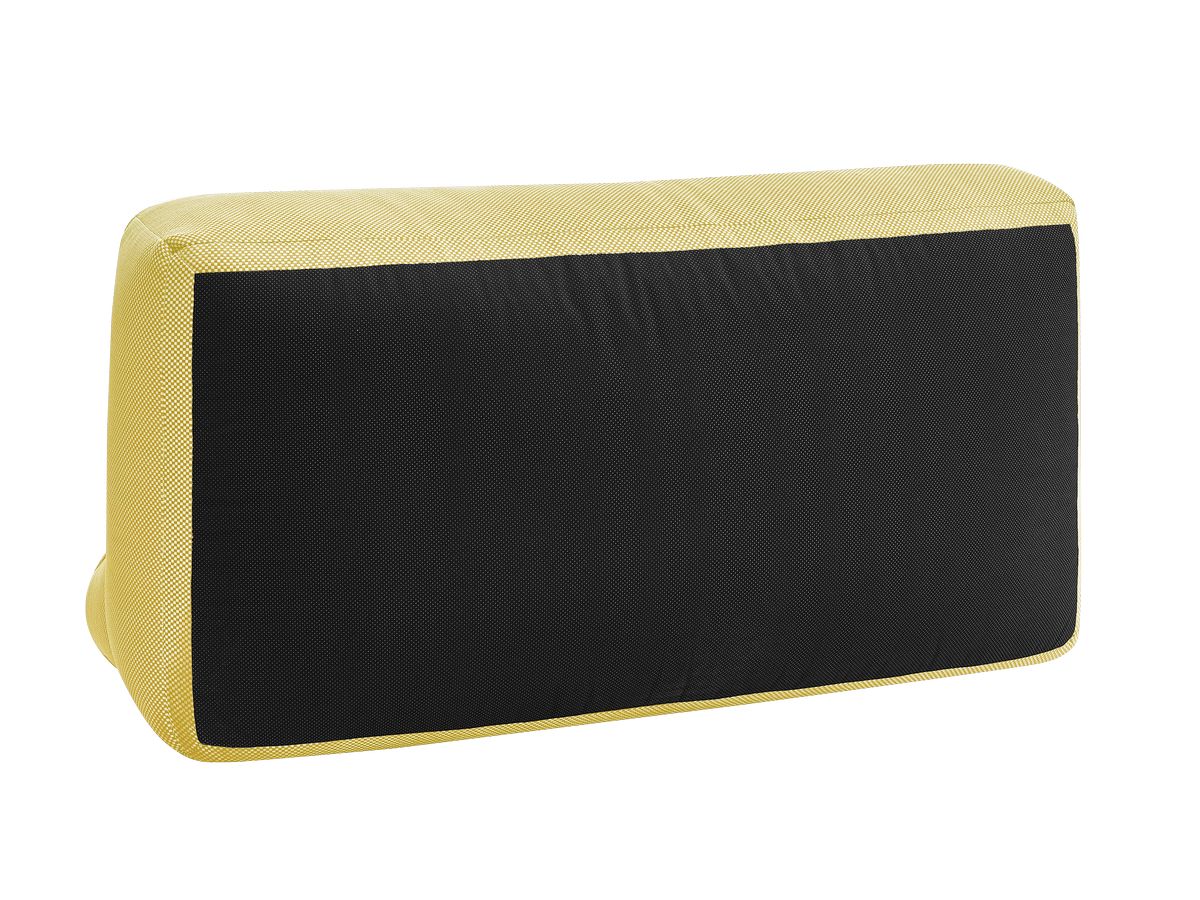 Modulaire tuinbank RIVIERA in gemêleerde stof met 1 eenpersoonsfauteuil, 1 tweepersoonsfauteuil, 1 chaise longue en 1 poef