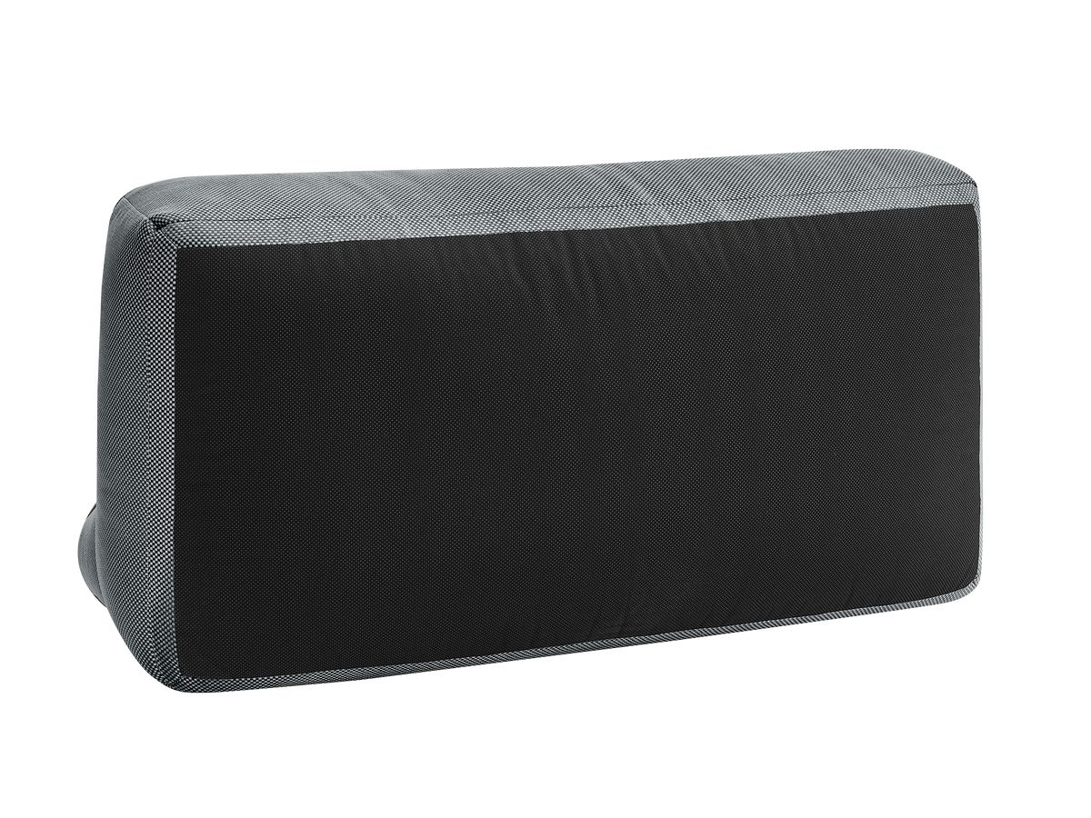 Modulaire tuinbank RIVIERA in gemêleerde stof met 1 eenpersoonsfauteuil, 1 tweepersoonsfauteuil, 1 chaise longue en 1 poef