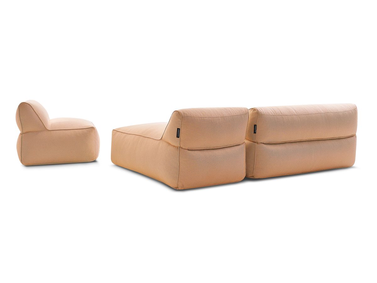 Canapé de jardin modulable RIVIERA chiné orange — vue 5