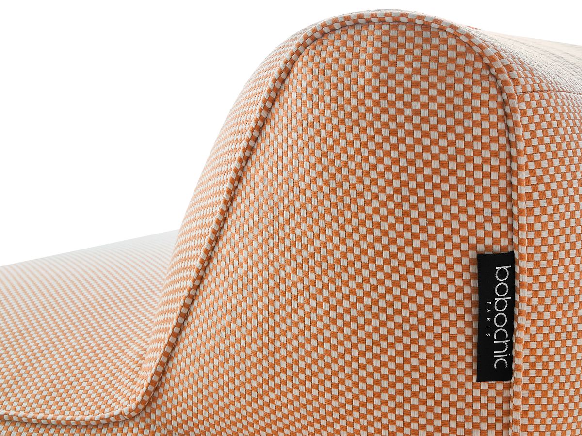 Canapé de jardin modulable RIVIERA tissu chiné avec 1 chauffeuse 1 place, 1 chauffeuse 2 places, 1 méridienne et 1 pouf