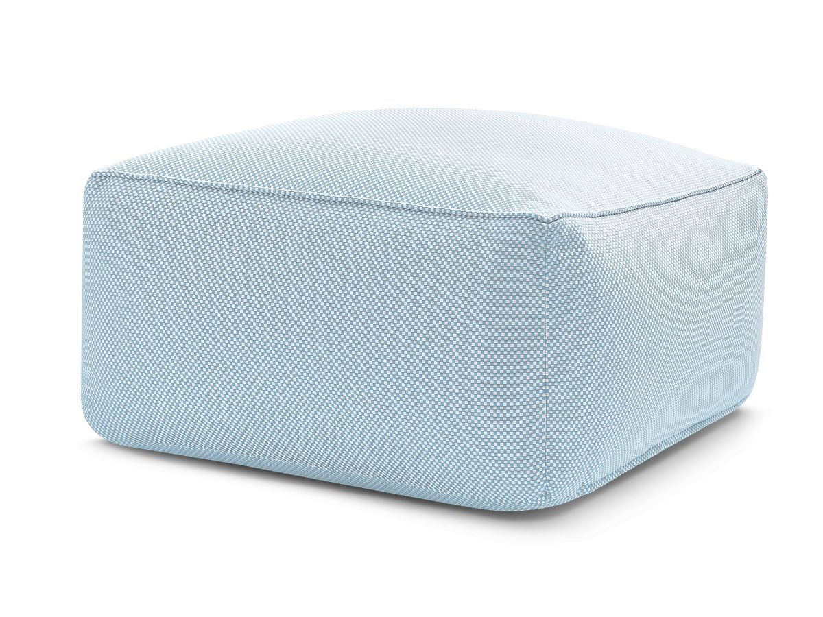 Pouf pour canapé de jardin modulable RIVIERA chiné bleu clair — vue 5