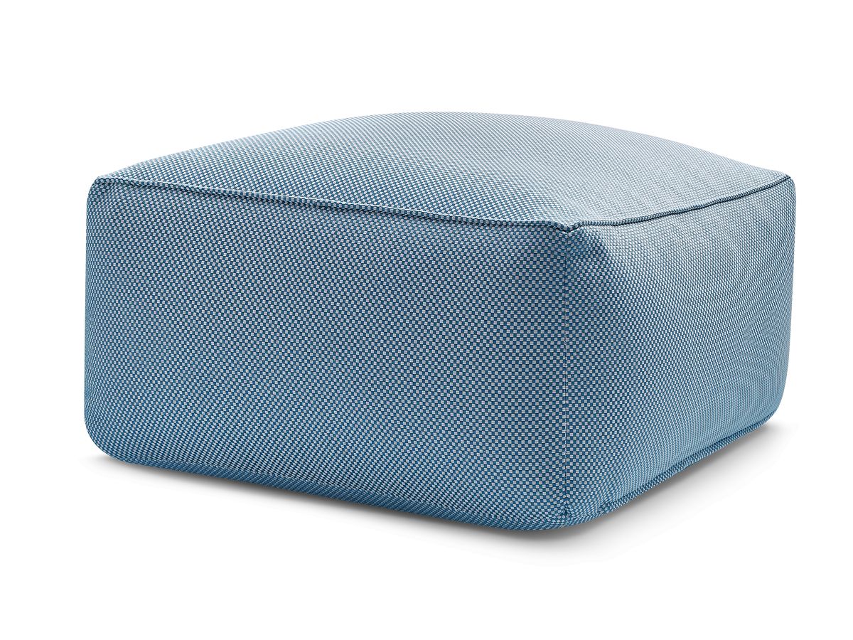Pouf pour canapé de jardin modulable RIVIERA chiné bleu foncé — vue 5