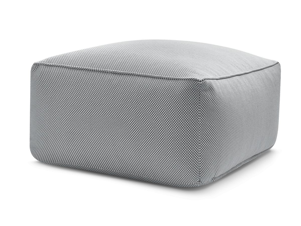 Pouf pour canapé de jardin modulable RIVIERA chiné gris clair — vue 5