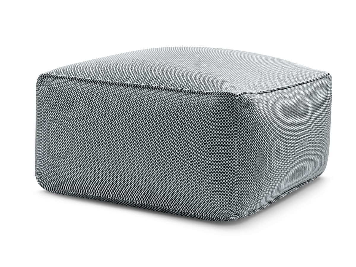Pouf pour canapé de jardin modulable RIVIERA chiné noir — vue 5
