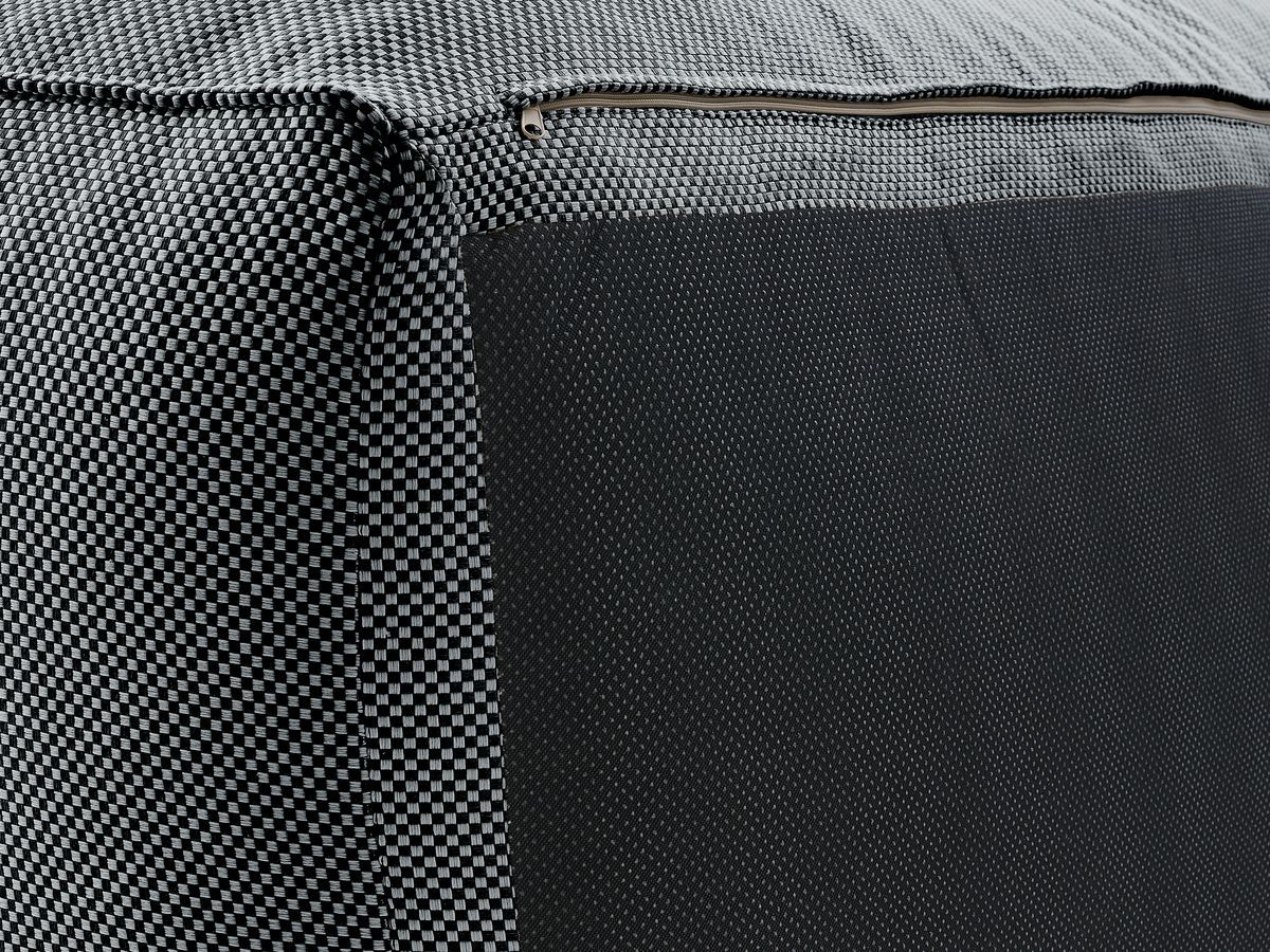 Canapé d'angle fixe EVEREST tissu chiné - Orange - Angle droit - 10 coussins