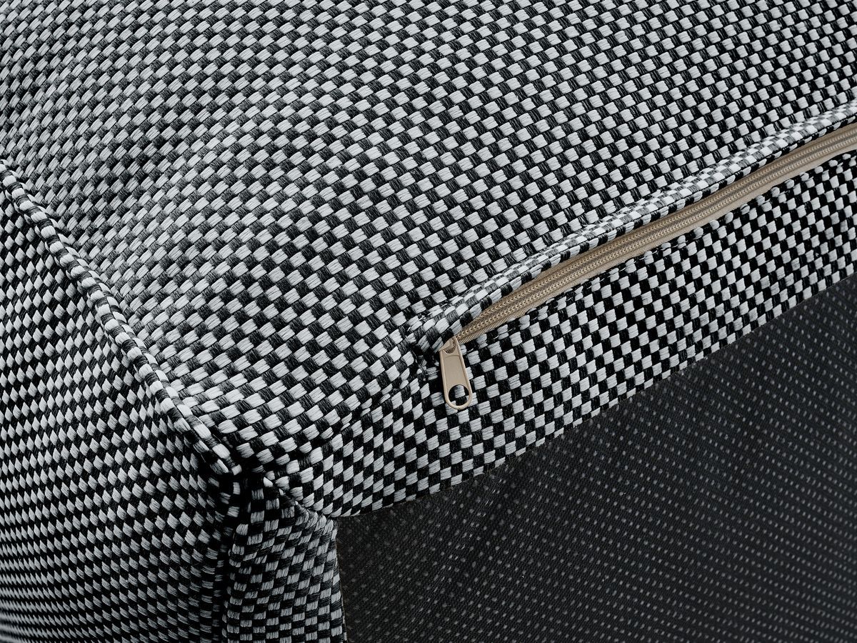 Canapé d'angle fixe EVEREST tissu chiné - Orange - Angle droit - 10 coussins