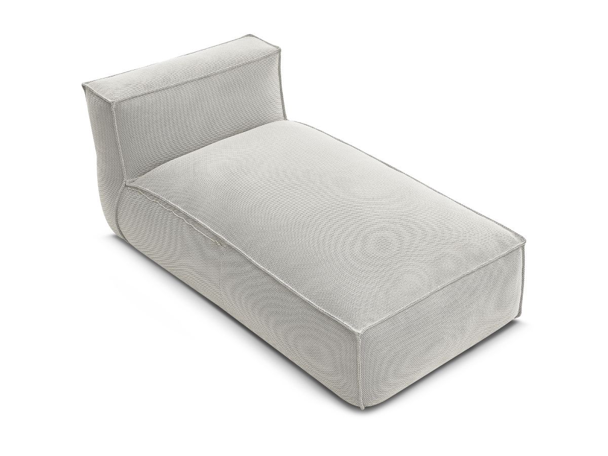 Chaise longue zonder armleuningen met beschermhoes voor modulaire tuinbank BIARRITZ