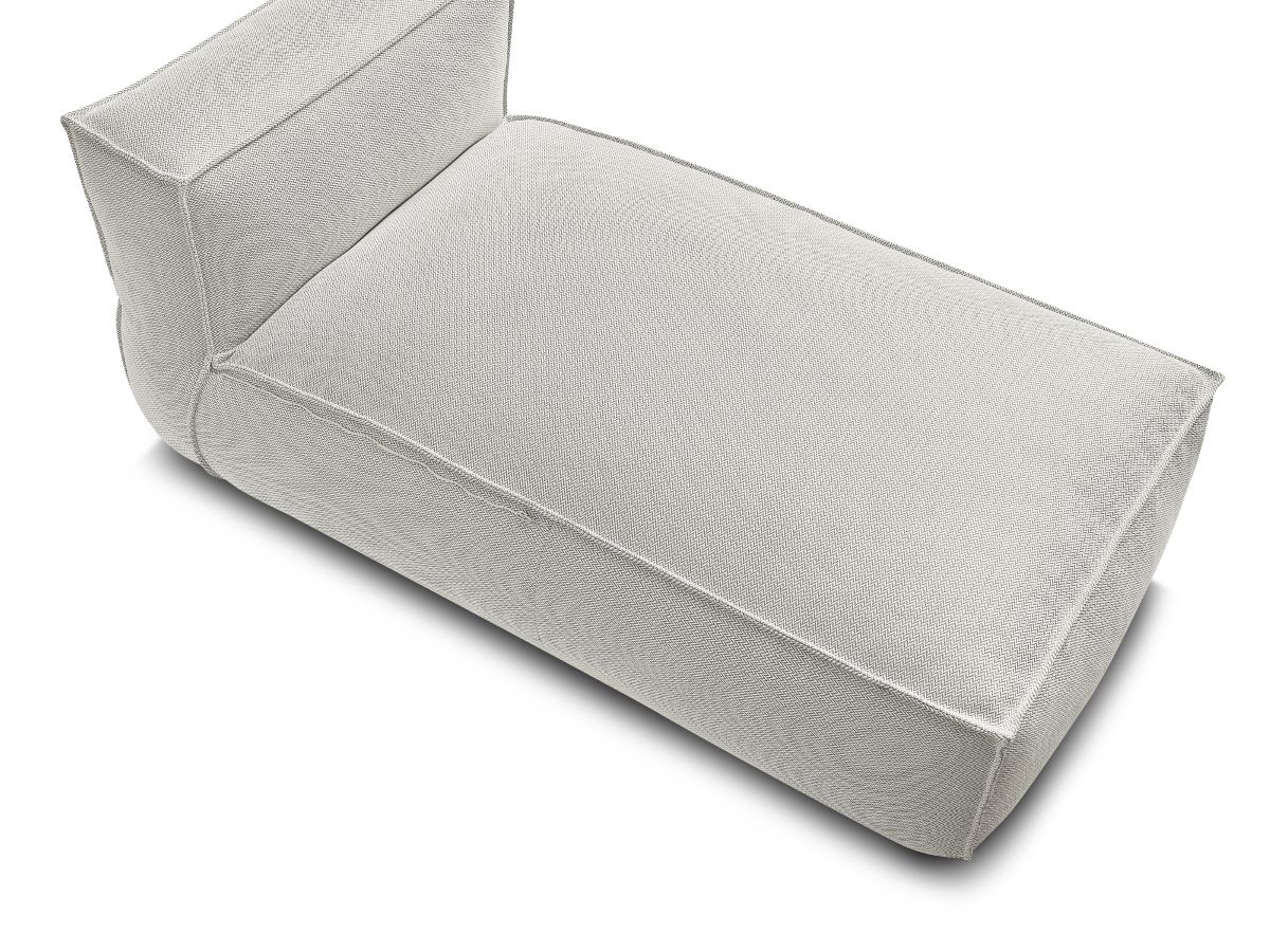 Chaise longue zonder armleuningen met beschermhoes voor modulaire tuinbank BIARRITZ