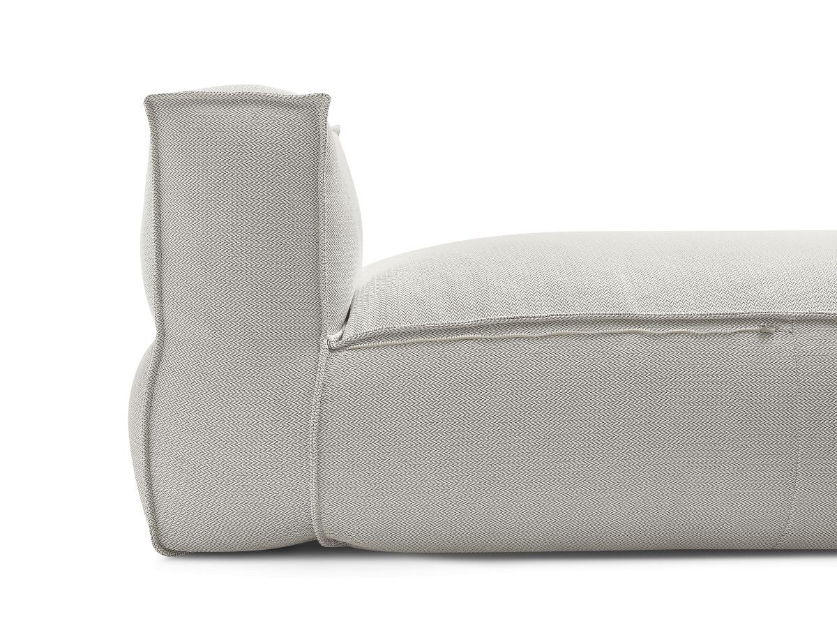 Chaise longue zonder armleuningen met beschermhoes voor modulaire tuinbank BIARRITZ