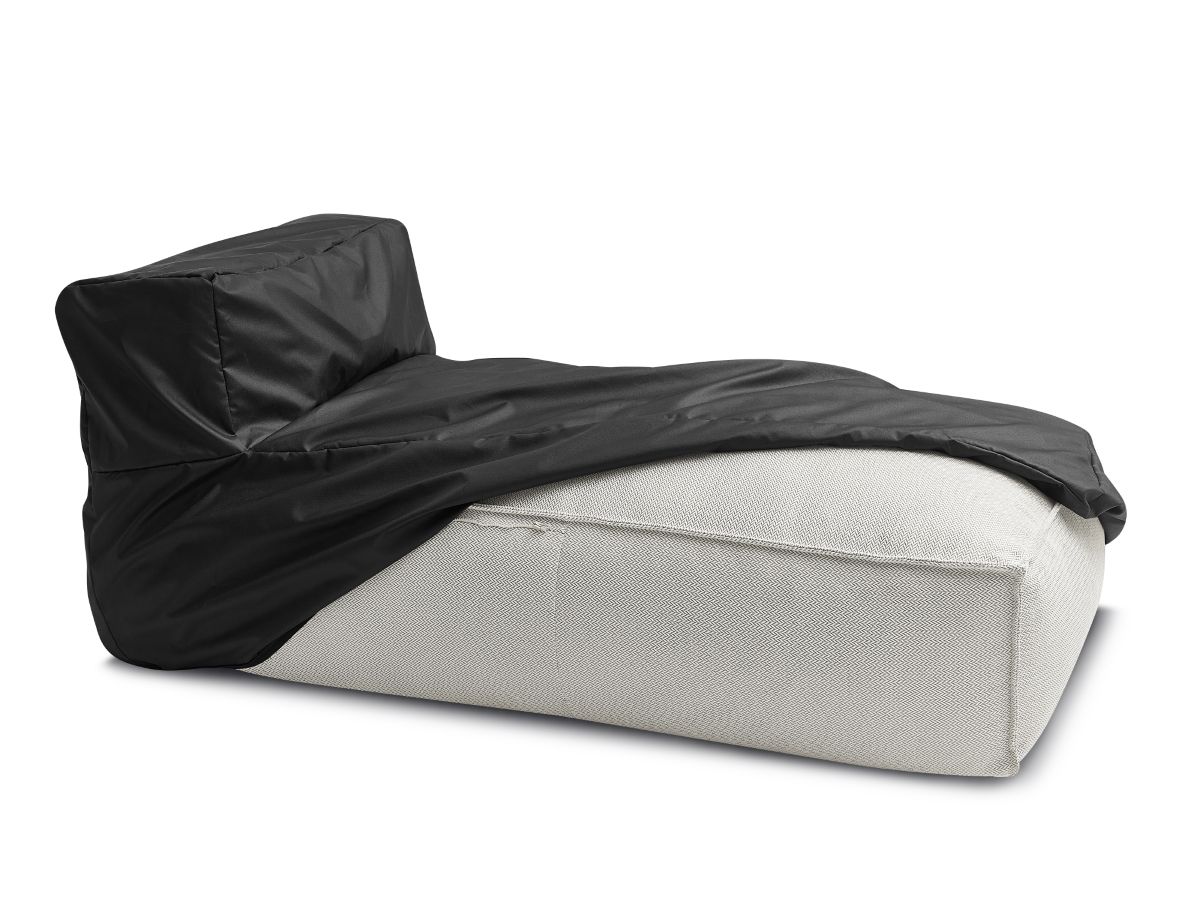 Chaise longue zonder armleuningen met beschermhoes voor modulaire tuinbank BIARRITZ