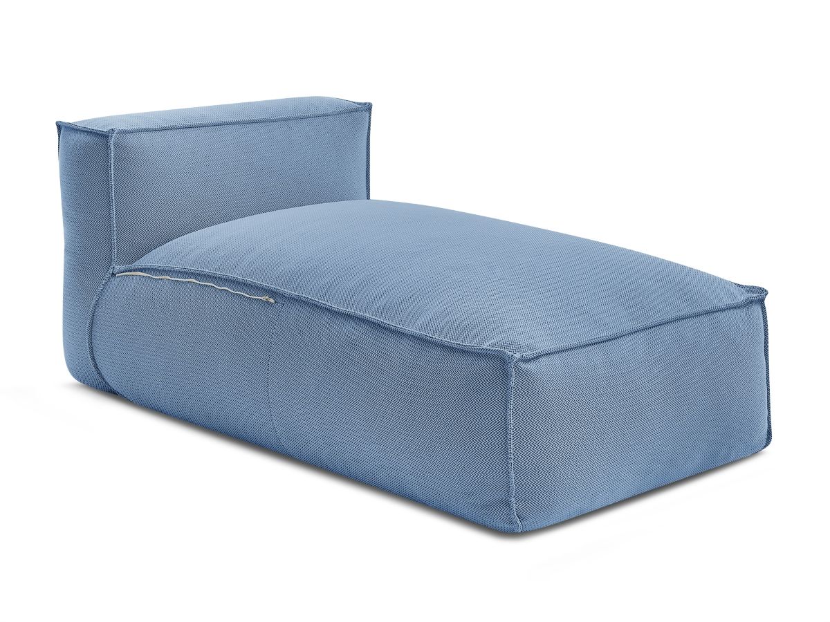 Chaise longue zonder armleuningen met beschermhoes voor modulaire tuinbank BIARRITZ