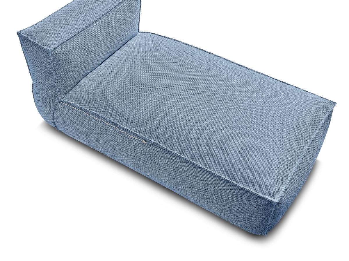 Chaise longue zonder armleuningen met beschermhoes voor modulaire tuinbank BIARRITZ