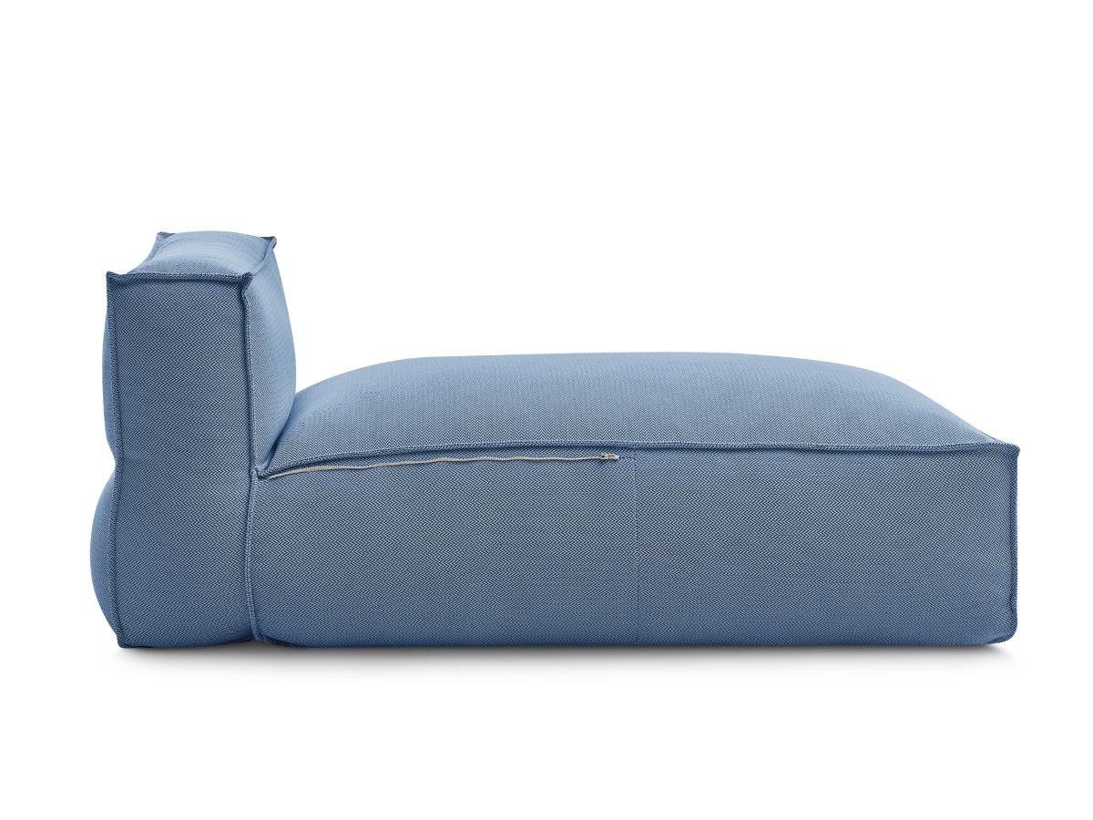 Chaise longue zonder armleuningen met beschermhoes voor modulaire tuinbank BIARRITZ